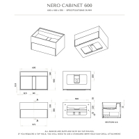 Nero Bathroom Vanity Unit Matte White 600