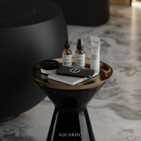 Camellia Solid Surface Stone Resin Matte Black Freestanding Bath 1700