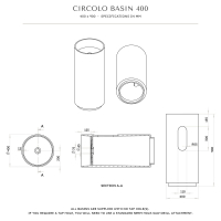 Circolo Solid Surface Stone Resin Freestanding Basin Matte Black 400