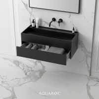 Nero Bathroom Vanity Unit Matte Black 900