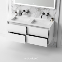 Puro Bathroom Double Vanity Unit Matte White 1200