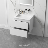 One Bathroom Vanity Unit Matte White 600