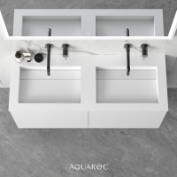 One Bathroom Double Vanity Unit Matte White 1200