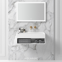 Quadra Solid Surface Stone Resin Wall Hung Basin 800