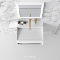 Quadra Solid Surface Stone Resin Wall Hung Basin 600