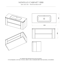 Novello Bathroom Vanity Unit Matte White 1200
