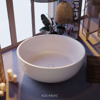 Circolo Solid Surface Stone Resin Freestanding Round Bath D1350