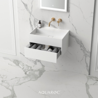 Nero Bathroom Vanity Unit Matte White 600