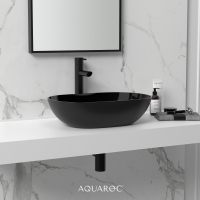Florence Solid Surface Stone Resin Matte Black Counter Top Basin 500