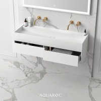 Nero Bathroom Double Vanity Unit Matte White 1200