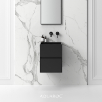 Kudos Solid Surface Stone Resin Wall Hung Vanity Unit Matte Black 400