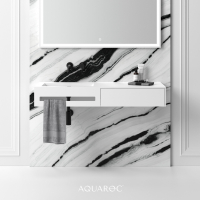 Linear Solid Surface Stone Resin Wall Hung Basin 1200