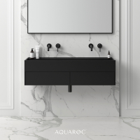 Nero Bathroom Double Vanity Unit Matte Black 1200