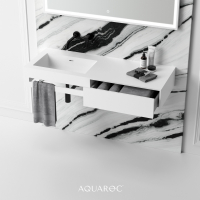 Linear Solid Surface Stone Resin Wall Hung Basin 1200