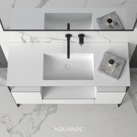 Niche Matte Black Frame Freestanding Bathroom Vanity Unit 1200