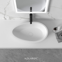 Uovo Solid Surface Stone Resin Counter Top Basin 600