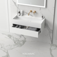 Nero Bathroom Vanity Unit Matte White 900