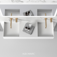 Atlante Solid Surface Stone Resin Wall Hung Double Basin 1200