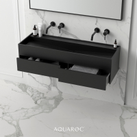 Nero Bathroom Double Vanity Unit Matte Black 1200