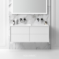 Puro Bathroom Double Vanity Unit Matte White 1200