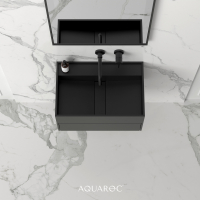 Nero Bathroom Vanity Unit Matte Black 600