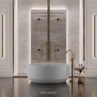 Bellagio Solid Surface Stone Resin Freestanding Round Bath D1350