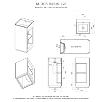 Kudos Solid Surface Stone Resin Freestanding Basin Matte Black 420