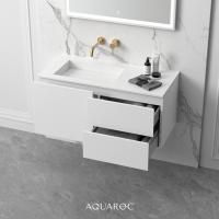 One Bathroom Vanity Unit Matte White 1000