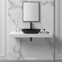 Zenith Solid Surface Stone Resin Matte Black Counter Top Basin 580