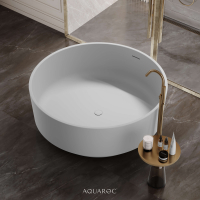 Bellagio Solid Surface Stone Resin Freestanding Round Bath D1350