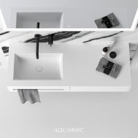 Linear Solid Surface Stone Resin Wall Hung Basin 1200