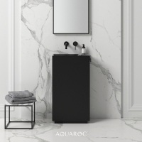 Ethos Solid Surface Stone Resin Freestanding Basin Matte Black 500