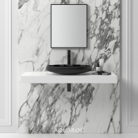 Camellia Solid Surface Stone Resin Matte Black Counter Top Basin 600