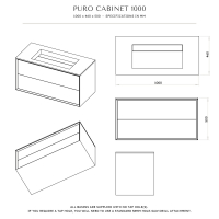 Puro Bathroom Vanity Unit Matte White 1000