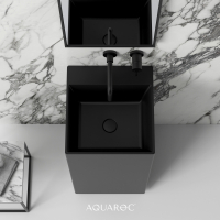 Kudos Solid Surface Stone Resin Freestanding Basin Matte Black 420