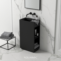 Ethos Solid Surface Stone Resin Freestanding Basin Matte Black 500