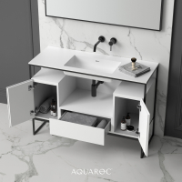 Niche Matte Black Frame Freestanding Bathroom Vanity Unit 1200