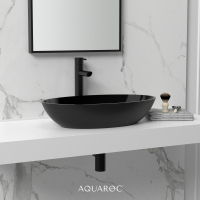 Zenith Solid Surface Stone Resin Matte Black Counter Top Basin 580