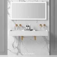 Atlante Solid Surface Stone Resin Wall Hung Double Basin 1200